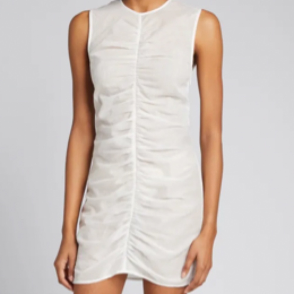 Alina Ruched Linen Mini Dress